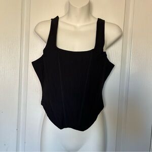 New Forever 21 Black Sleeveless Corset Top Women Large
